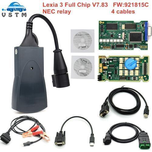 Free ship Lexia 3 PP2000 Full Chip Diagbox V7.83 Firmware 921815C Lexia3 V48/V25 For Citr-oen for Peu-geot OBDII diagnostic-tool