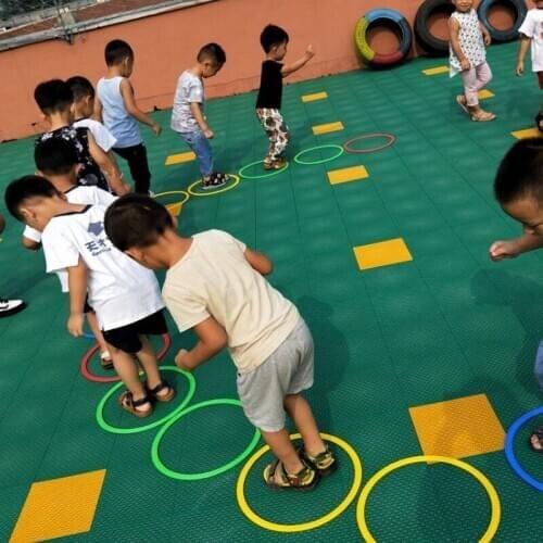 38cm Kids Teaching Aid Sports Toy Hopscotch Jump to The Grid Toy Sense Training Equipment Sports Outdoor Parent-child Sports Toy