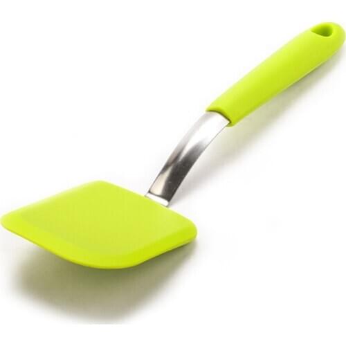 Food Grade Non-stick Fried Steak Egg Spatula Kitchen Cooking Utensils Silicone Long Handle Slotted Turner Food Flipper Shovel