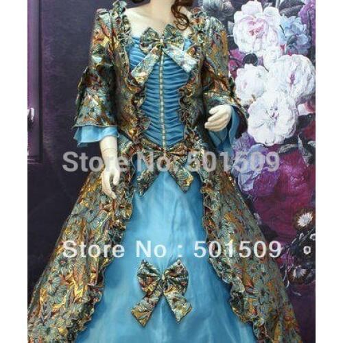 Purple/green/red/blue/orange 7color choice medieval dress Renaissance Gown Victorian /Marie Antoinette/ Belle Ball dress