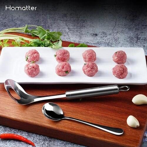 Homatter Meatball Maker Non-Stick Creative Meatball Maker Spoon with Elliptical Leakage Hole Meat Ball Mold Kitchen Accessories