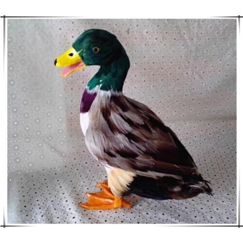 Simulation cute calourful duck 27x24cm model polyethylene&furs duck model home decoration props ,model gift d357