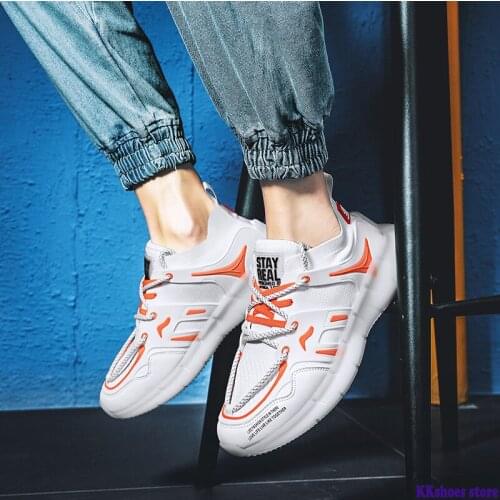 Mens Casual Shoes New Popular Low Top Lace-up Mesh Shoes Men Fashion Sneakers Outddor Fitness Damping Shoees Zapatos De Hombre