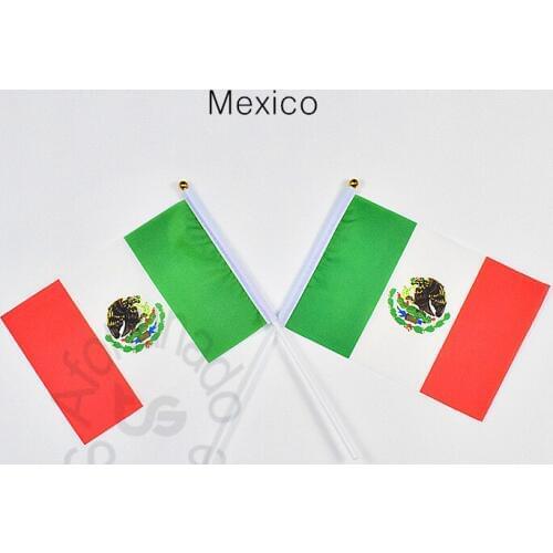 Mexico 14*21cm 10pieces flag Banner Hand waving Flag National Flag for meet,Parade,party.Hanging,decoration