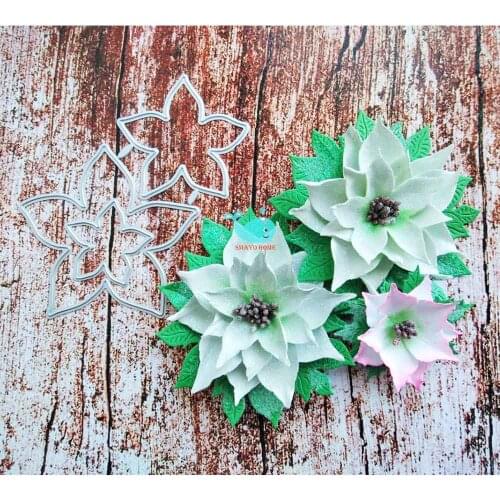 Poinsetia Metal Cutting Dies Embossing Stencils for DIY Scrapbooking Photo Album Decorative DIY Paper Cards Making Tool