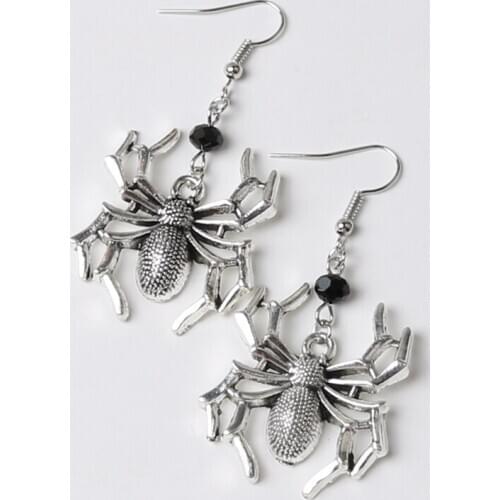 Punk Style Korean Cute Halloween Specter Spider Earrings, Big Spider Earrings , Fashion Women Black crystal Earrings Lover Gifts