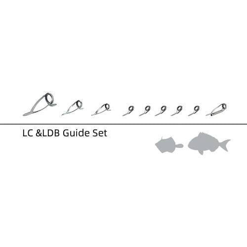 NooNRoo Small Boat rod Guide set one set (9pcs) smoke/silver/black color