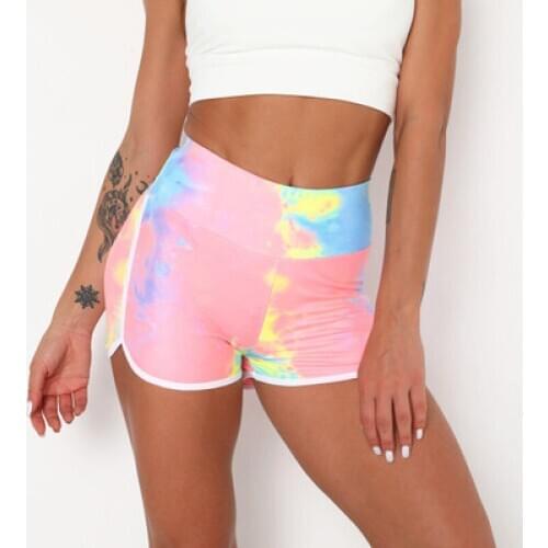 2020 New Vrouwen Hoge Taille Women Workout Gym Yoga Tummy Running Primt Sport Shorts Push Up Knielengte Panty Controle Shorts