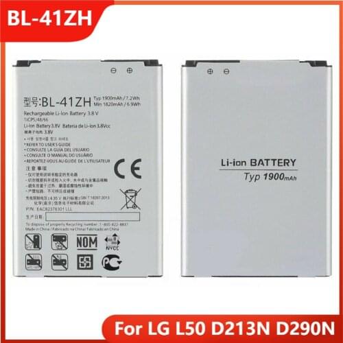 Original Phone Battery BL-41ZH For LG L50 D213N D290N BL-41ZH Replacement Rechargable Batteries 1900mAh