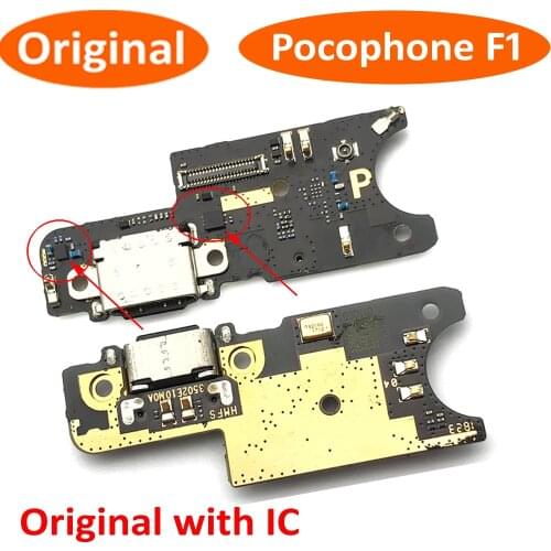 Original GOOD Work For Xiaomi Pocophone F1 / Poco F1 USB Charging Port Flex Cable Dock Connector Charge Board Repair Parts