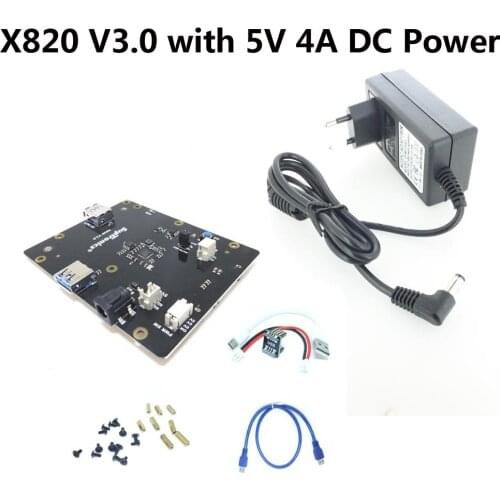 Raspberry Pi 2.5" SATA HDD/SSD Storage Expansion Board, X820 V3.0 USB 3.0 Mobile Hard Disk Module with 5V 4A power for RPI