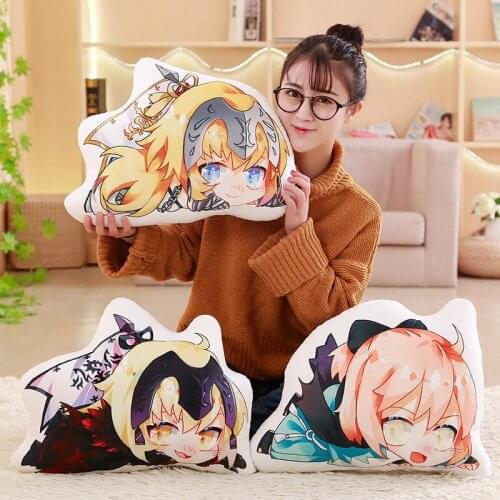 Fate Grand Order Anime Plushie Pillow Cushion Jeanne D'arc/Okita Souji Cartoon Manga Double Sided Stuffed Plush Toys Doll Pillow