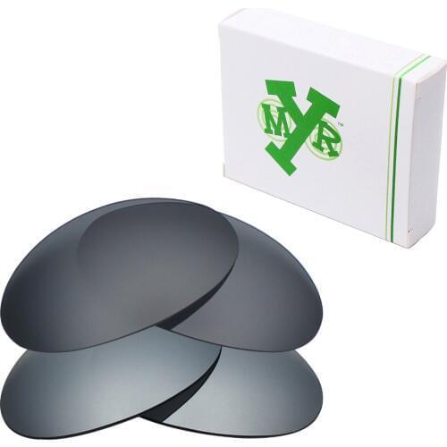 2 Pairs Mryok POLARIZED Replacement Lenses for Oakley Romeo 1 Sunglasses Silver Titanium & Black IR