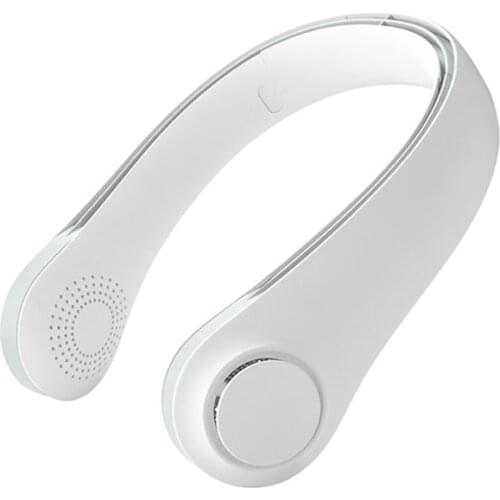 Portable Bladeless Necklace Fan Hanging Neck Mini Air Cooler USB Charging Small Personal Cooling Tools for Home Office