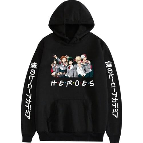 A2717 Japan Style Anime Heroes Printed Pullovers Sweatshirts Hooded Autumn Men And Women Trendy Harajuku Streetwear Casual Tops