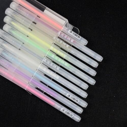 Multicolour Highlight Pen Candy Color Drawing Gel Pen Full Needle 10 Colors Handbook DIY Manual Album Black Card Art Supplies