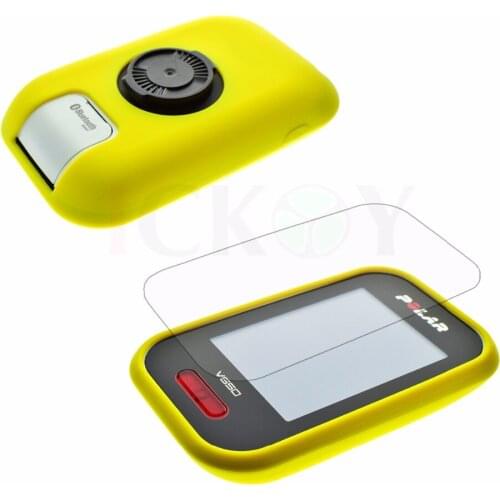 Outdoor Cycling Silicone Rubber Protect Yellow Case + LCD Screen Film Protector For Polar V650 GPS Accessories