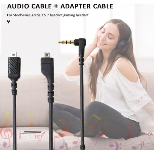 Replacement Sound Card Audio Cable with 3.5mm Right Angled Male to Female Cable Adapter for SteelSeries Arctis 7 5 3 Gaming Head
