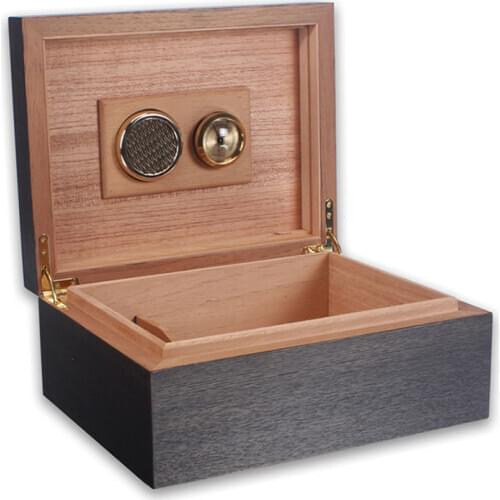Vintage Matte Cigar Box Spanish Cedar Wood Portable Humidor Layered Small Cabinet Hygrometer Humidifier Accessories Gift for men