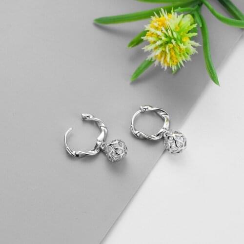 Minar Statement Twist Rope Irregular Round Earrings for Women Girls Hollow Ball Rhinestone Dangle Earrings Stylish Accessories