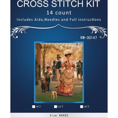 People and dog cross stitch Higher quality Similar DIY DMC 14CT unprinted Cross stitch,Sets For Embroidery kits