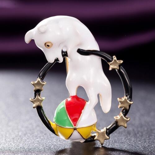 Zlxgirl Jewelry Cute red Enamel animal mens Brooch Pins fashion statement punk Women Kids Scarf Clothes Hat Accessories