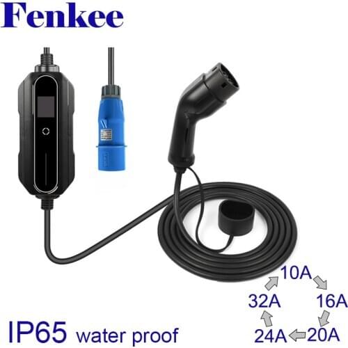 Type 2 EV Charger 32 Amp Portable Electric Vehicle Charger, CEE Plug 220V-240V Car Charging Cable, IEC 62196-2