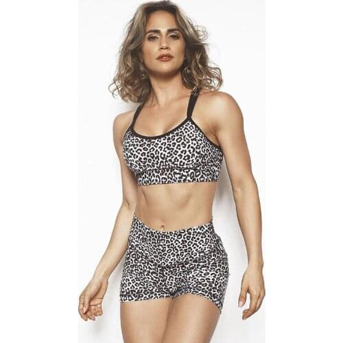 Zhangyunuo Yoga Set Leopard Backless Sexy Sports Women Suit Gym Bra Tight Short Legging Casual Workout 2pieces Fitness Clothing