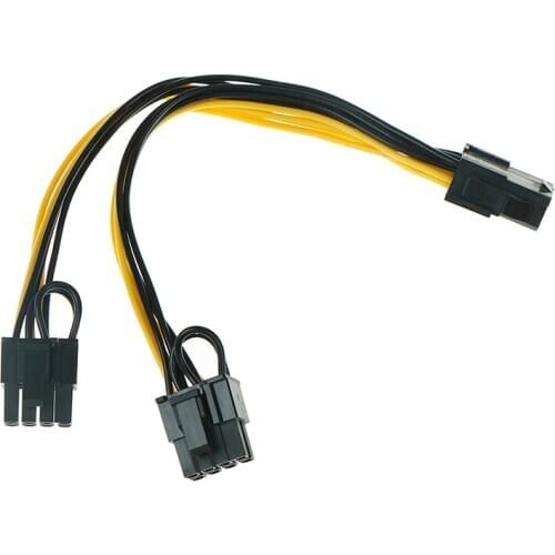 1pc GPU PCI-E 8Pin to Double PCI-E PCI Express 8Pin(6Pin+2Pin) Splitter Cable Power Connector 30cm Cable