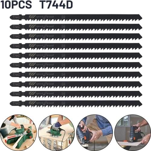 10Pcs T744D 180mm Ultra-Long Jigsaw Saw Blades Fast Cutting Jigsaw Blades Set For Wood Plastic Metal Cutting Woodworker Tool