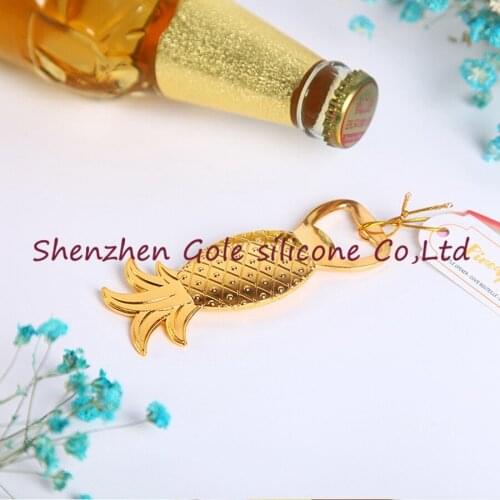 100pcs/lot New 2017 Gold Pineapple Bottle Opener Wedding Bridal Shower Party Favor guest gift presents