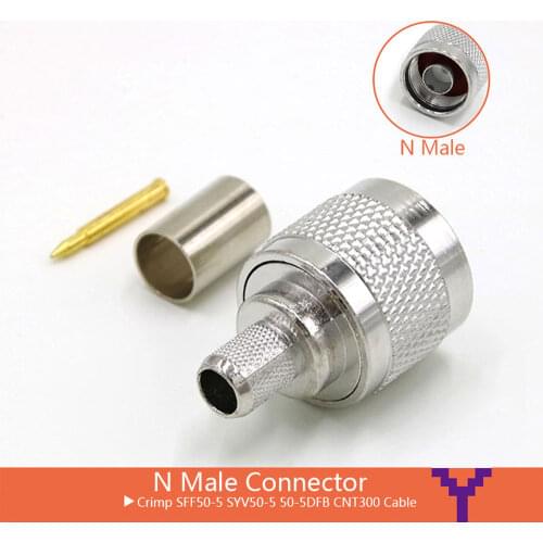 2PCS N Male Plug Crimp SFF50-5 SYV50-5 50-5DFB CNT300 Cable RF Connector