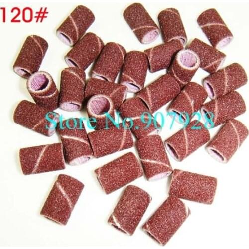 200pcs x 120# Nail Art Sanding Bands Nail Drill Bits Sanding Drum Sleeves Dremel Rotary Polishing Wheel-Free Shipping Wholesale