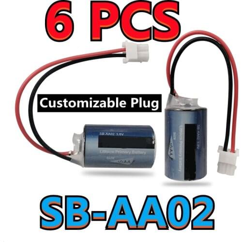 6PCS Original New Korea For TEKCELL SB-AA02 3.6V 1/2AA ER14250 PLC Lithium Backup Battery With Connectors (Customizable Plug)