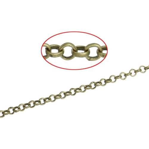 8SEASONS Link-Opened Cable Chains Findings Antique Bronze 2.5mm,10M (B32545)