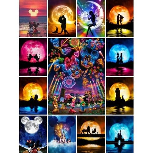 Full Square Drill Embroidery 5D Diamond Painting"Princess Shadow Moon"Embroidery Cross Stitch Mosaic Home Decor
