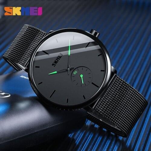 2020 SKMEI Fashion Men Quartz Watches 30M Male Waterproof Wristwatches Simple Business Watches Relogio Masculino 9185 Clock