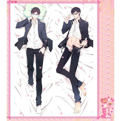 Anime Cartoon Sakamoto desu ga Double Bolster Hugging Pillow Case Cover Pillowcase Peach Skin 2 Way / WT No.68090