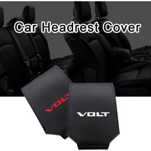 Car Headrest Cover For Chevrolet Volt Auto Driver Seat Cushion With Pockets Carbon Fiber Styling Pad Car Interior Accessories