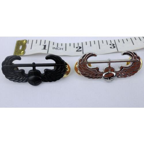 BLACK SILVERY US ARMY AIR ASSAULT BADGE INSIGNIA PIN US QUALIFICATION BADGE
