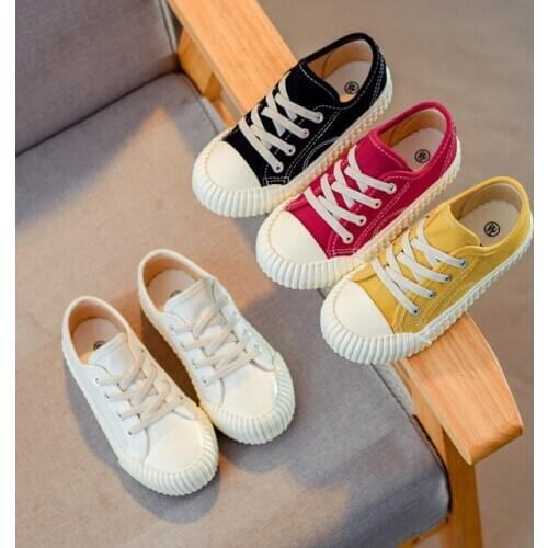 Childrens Shoes New Spring Autumn Boys Students White Shoes Girls Fashion Canvas Sneakers Kids Shoes
