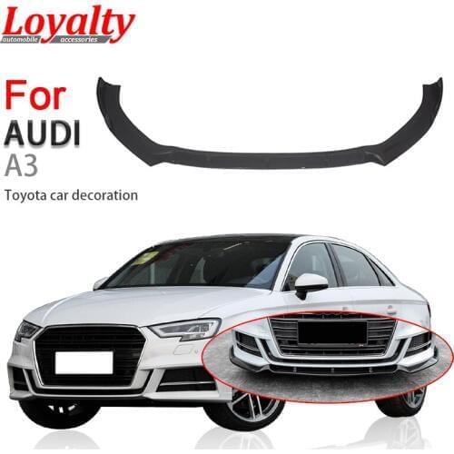 Loyalty for 2017 2018 Audi A3 Sline S3 Front Bumper Chin Lip Diffuser Decoration Trim PP Carbon Fiber Car Styling Accessories