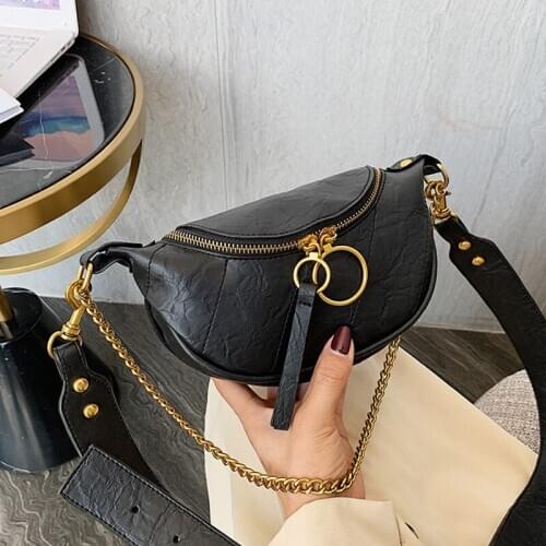 DIOMO 2020 New PU Leather Women Chest Bag Small Casual Sling Bag Ladies Travel Fashion Purse Black Green Red