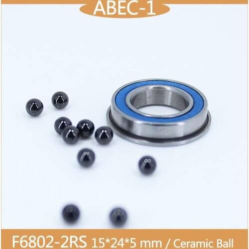 F6802 Hybrid Ceramic Bearing 15*24*5 mm ABEC-1 ( 1 PC) Industry Motor Spindle F6802HC Hybrids Si3N4 Ball Bearings 3NC F6802RS