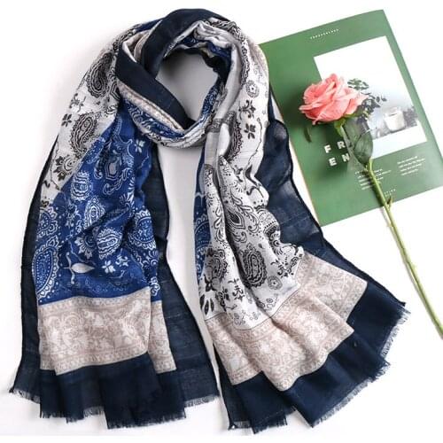 Cashew cotton hijab scarf muslim floral tassels shawls headband wraps lightweight scarves 10pcs/lot