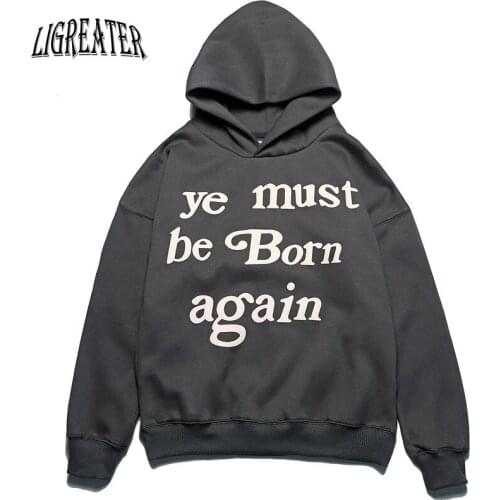 Kanye West Graffiti Letter Hoodies Foam Print Sweatshirt Men Harajuku Fleece Hoodie Hip Hop Men Women Couples Hoodies Sweatshirt