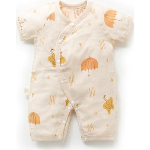 Baby Girls Boys Clothes Newborn Summer Thin Jumpsuit Infant Muslin Cotton Shorts Sleeve Romper 0-24 Month