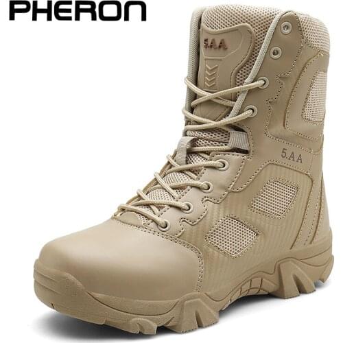 Men High Quality Brand Military Leather Boots Special Force Tactical Desert Combat Mens Boots Outdoor Shoes Ankle Boots Zapatos