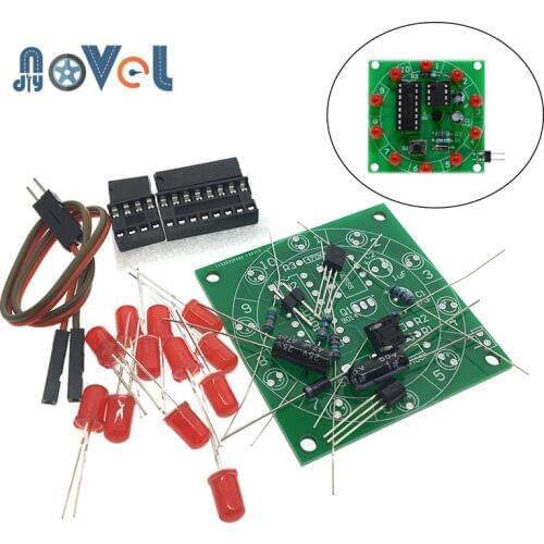 Lucky Rotary Suite Electronic CD4017 NE555 Self DIY LED Light Kits Production Parts And Components 3-5V