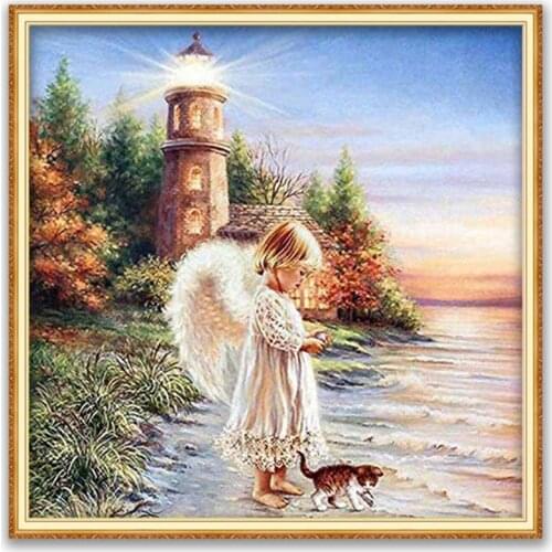 Region Angel DIY 11CT Embroidery Cross Stitch Kits Needlework Craft Set Printed Canvas Cotton Thread Home Decoration New Design